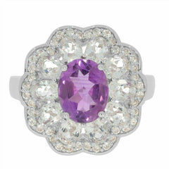 Sterling Silver Semi Mount Ring Setting Oval OV 9x7mm White Topaz PJC2117R - Syzjewelry