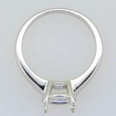 14K White Gold Semi Mount Ring Setting Round RD 8x8mm - Syzjewelry