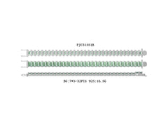 Sterling Silver Semi Mount Bracelet Setting Emerald OCT 7x5mm - Syzjewelry