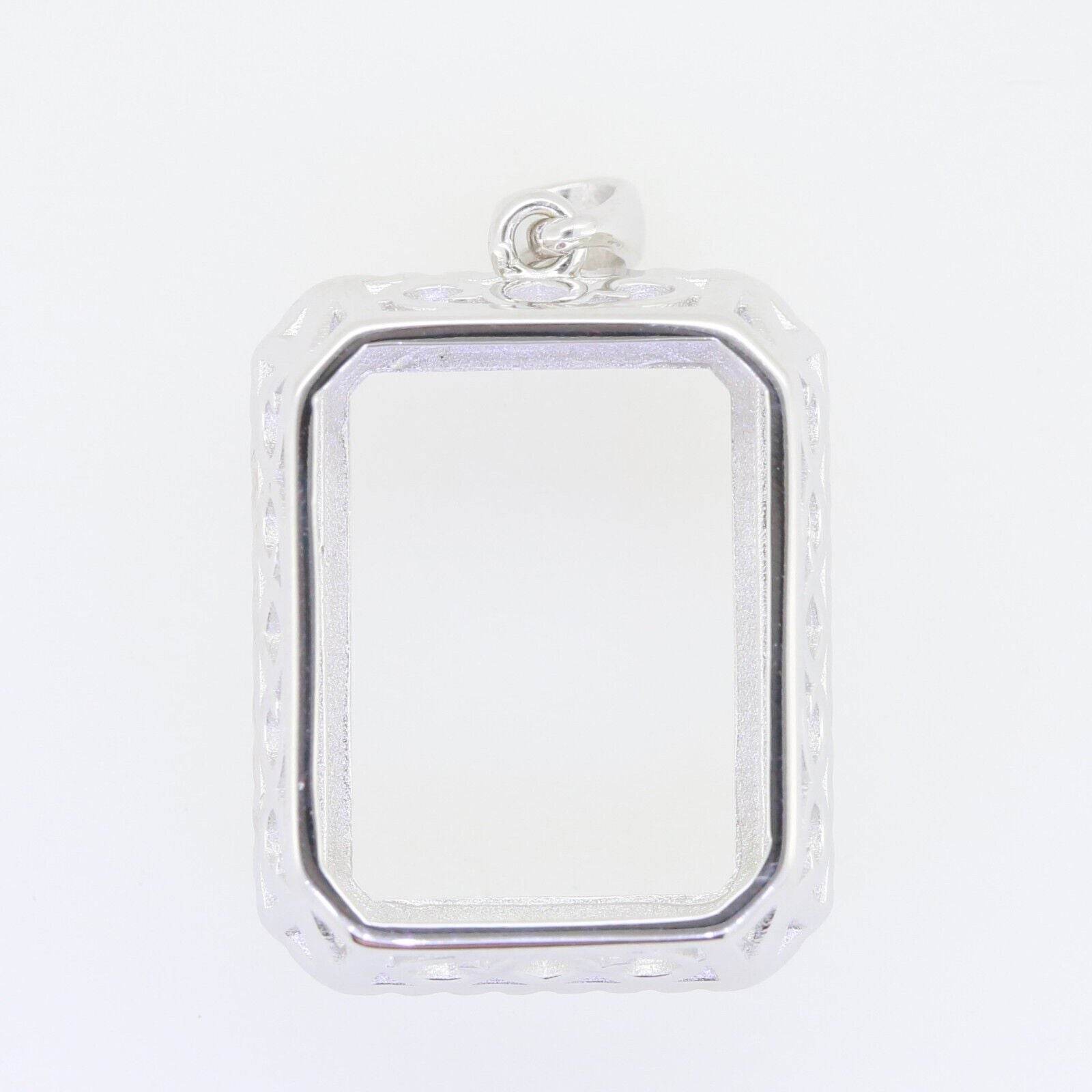 Sterling Silver Semi Mount Pendant Setting Emerald OCT 20X15mm - Syzjewelry