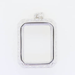 Sterling Silver Semi Mount Pendant Setting Emerald OCT 20X15mm - Syzjewelry