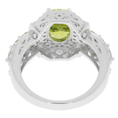 Sterling Silver Semi Mount Ring Setting Oval OV 9x7mm Double Halo 3 Ro - Syzjewelry