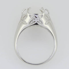 Sterling Silver Semi Mount Ring Setting Oval OV 16x12mm White Topaz PJC15071 - Syzjewelry