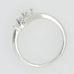 Sterling Silver Semi Mount Ring Setting Round RD 3.5x3.5mm White Topaz - Syzjewelry