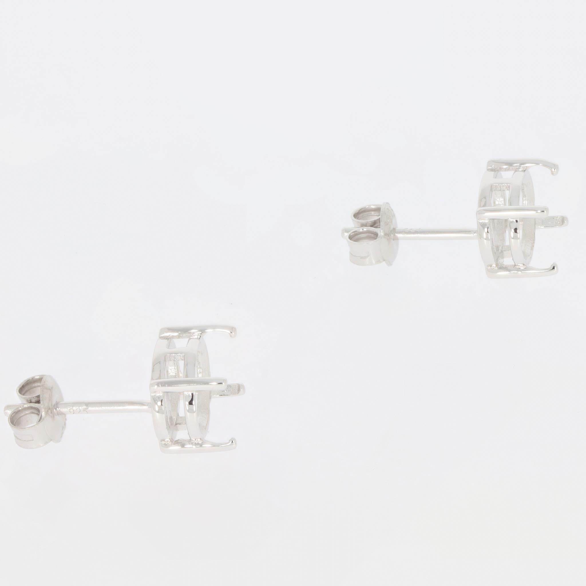 Sterling Silver Semi Mount Earrings Setting Oval OV 9x7mm PJC17921E - Syzjewelry