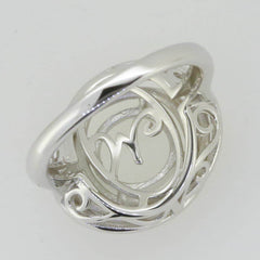 Sterling Silver Semi Mount Ring Setting Round RD 9x9mm White Topaz - Syzjewelry