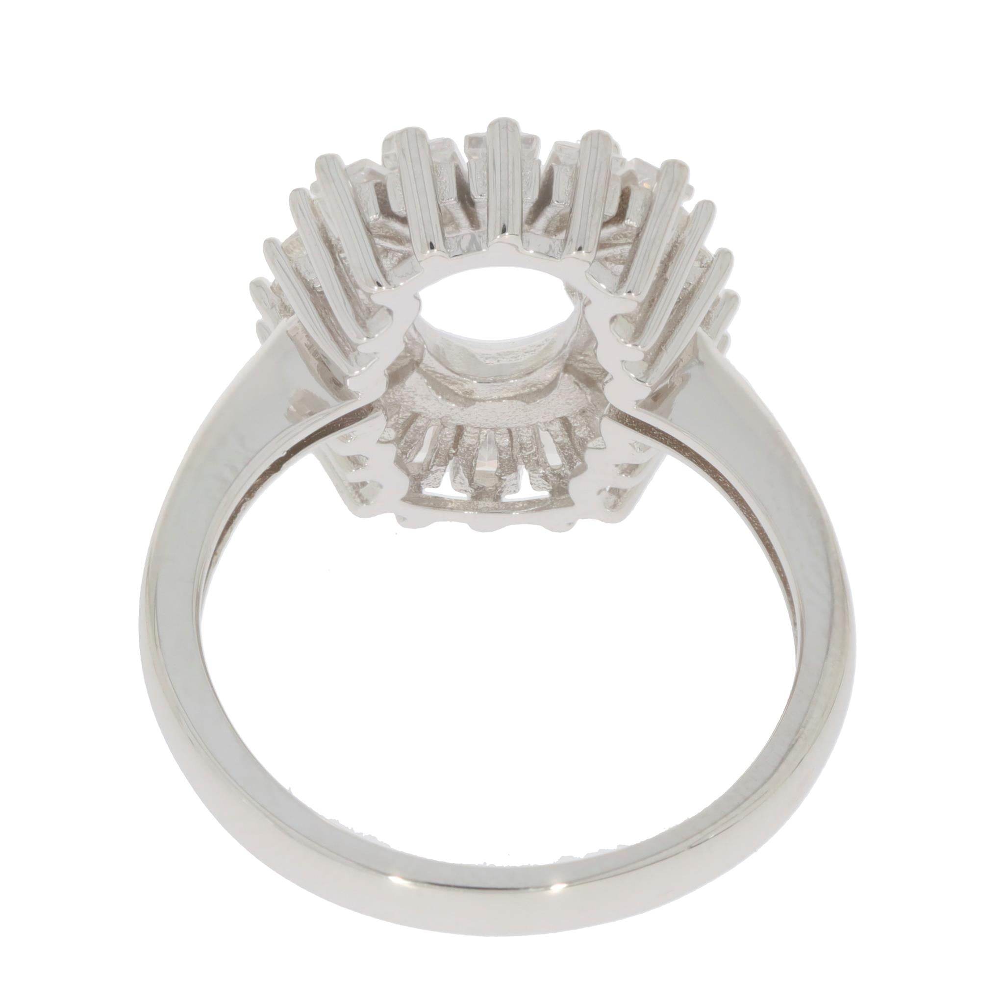 Sterling Silver Semi Mount Ring Setting Oval OV 9x7mm - Syzjewelry