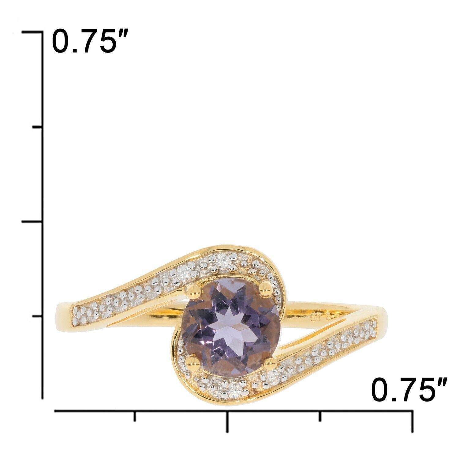 Yellow Gold Plated Sterling Silver Semi Mount Ring Setting Round RD 6X6mm - Syzjewelry