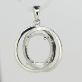 Sterling Silver Semi Mount Pendant Setting Oval OV 14x10mm Infinite Loop - Syzjewelry