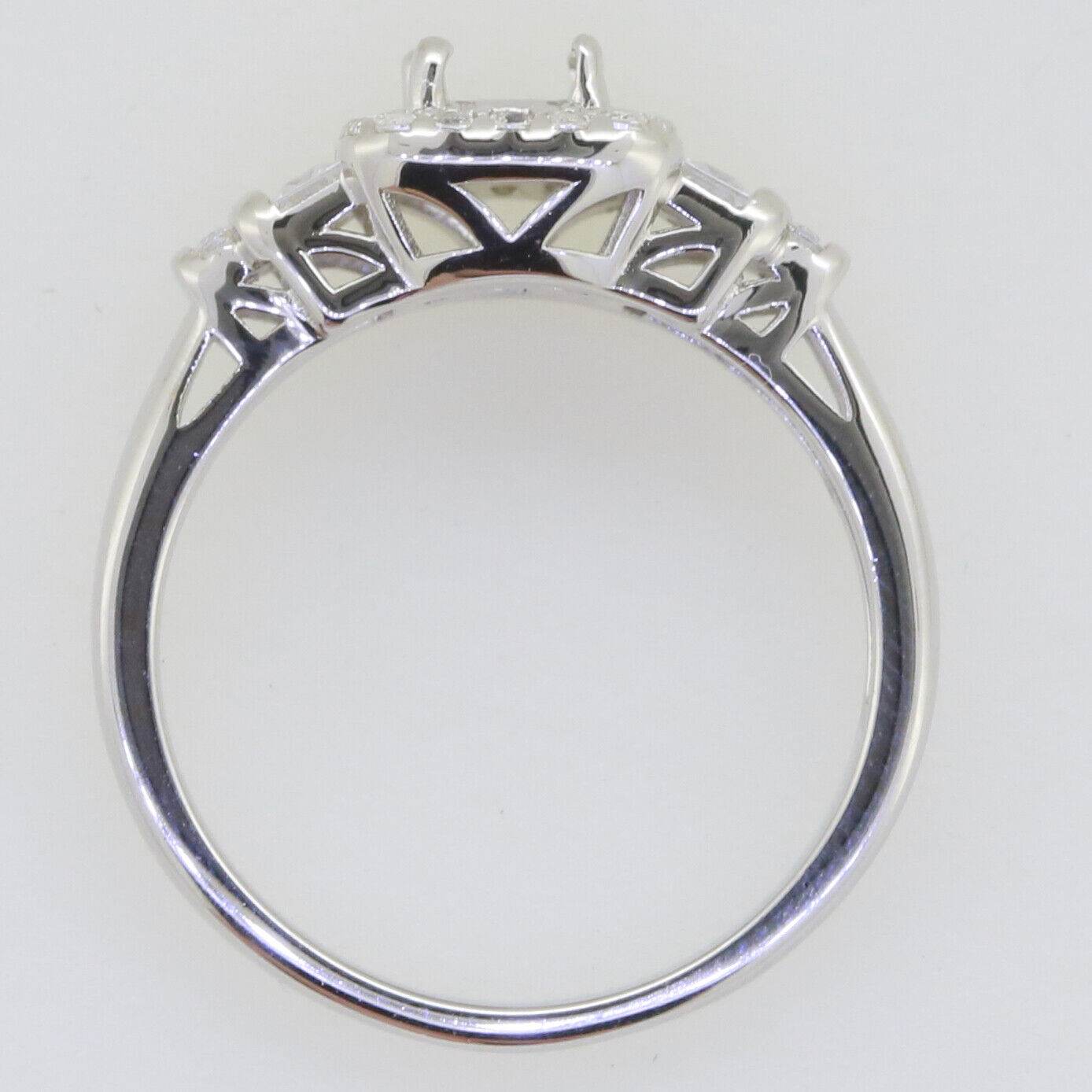 Sterling Silver Semi Mount Ring Setting Oval OV 7X5mm Halo Topaz - Syzjewelry