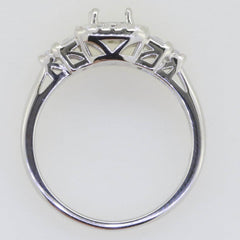 Sterling Silver Semi Mount Ring Setting Oval OV 7X5mm Halo Topaz - Syzjewelry