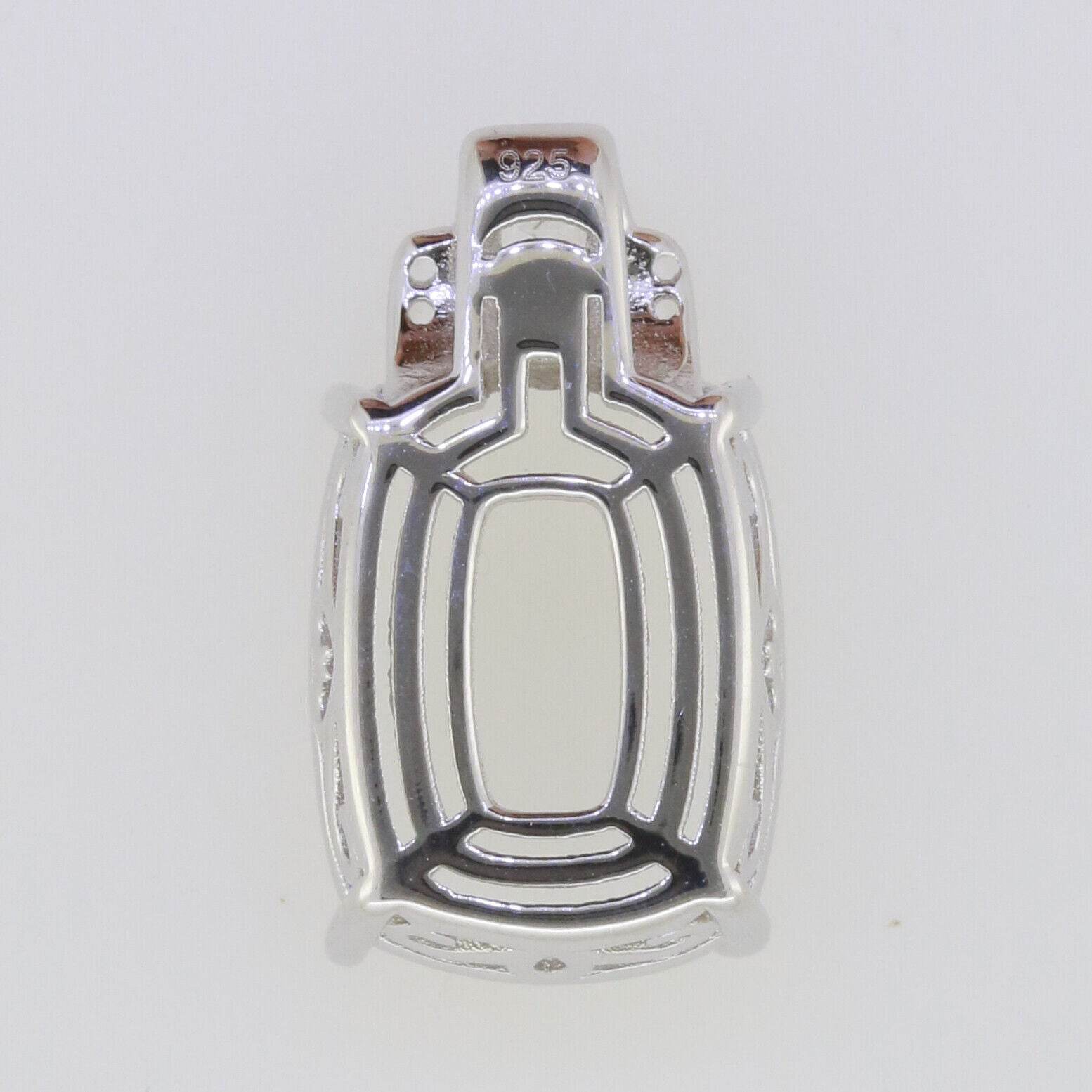 Sterling Silver Semi Mount Pendant Setting Cushion Cu 16X12mm - Syzjewelry