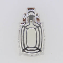 Sterling Silver Semi Mount Pendant Setting Cushion Cu 16X12mm - Syzjewelry