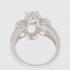 Sterling Silver Semi Mount Ring Setting Oval OV 7X5mm Twin Stone - Syzjewelry