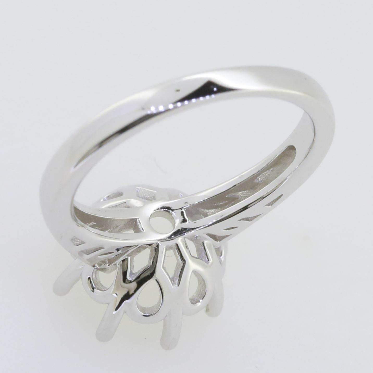 Sterling Silver Semi Mount Ring Setting Round RD 11x11mm Solitaire - Syzjewelry