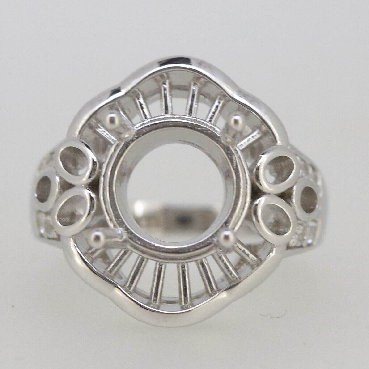 Vintage Style Sterling Silver Semi Mount Ring Setting Round RD 10x10mm - Syzjewelry