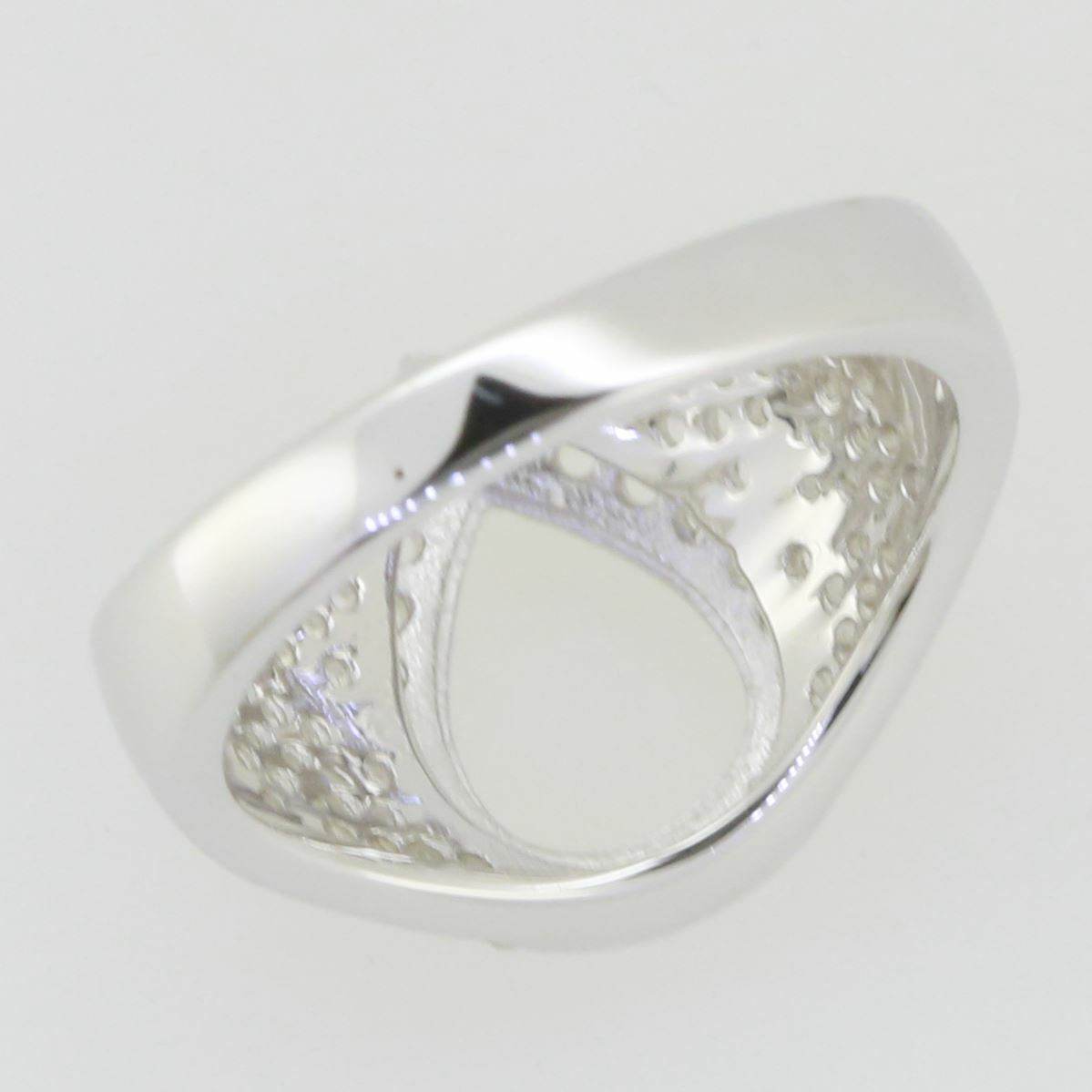 Sterling Silver Semi Mount Ring Setting Pear PE 10X8mm White Topaz - Syzjewelry