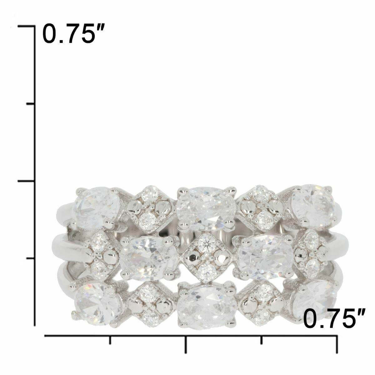 Sterling Silver Natural White Topaz Ring Cluster Band White Topaz - Syzjewelry