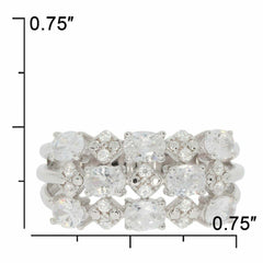 Sterling Silver Natural White Topaz Ring Cluster Band White Topaz - Syzjewelry