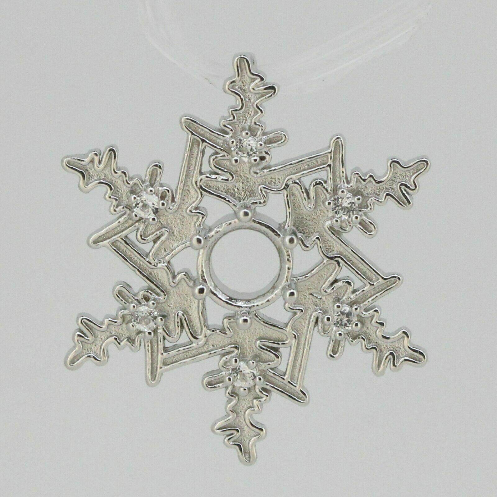 10k Snowflake Semi Mount Pendant Setting Round RD 6x6mm - Syzjewelry