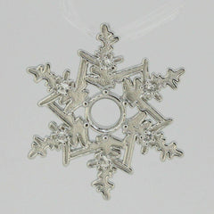 10k Snowflake Semi Mount Pendant Setting Round RD 6x6mm - Syzjewelry