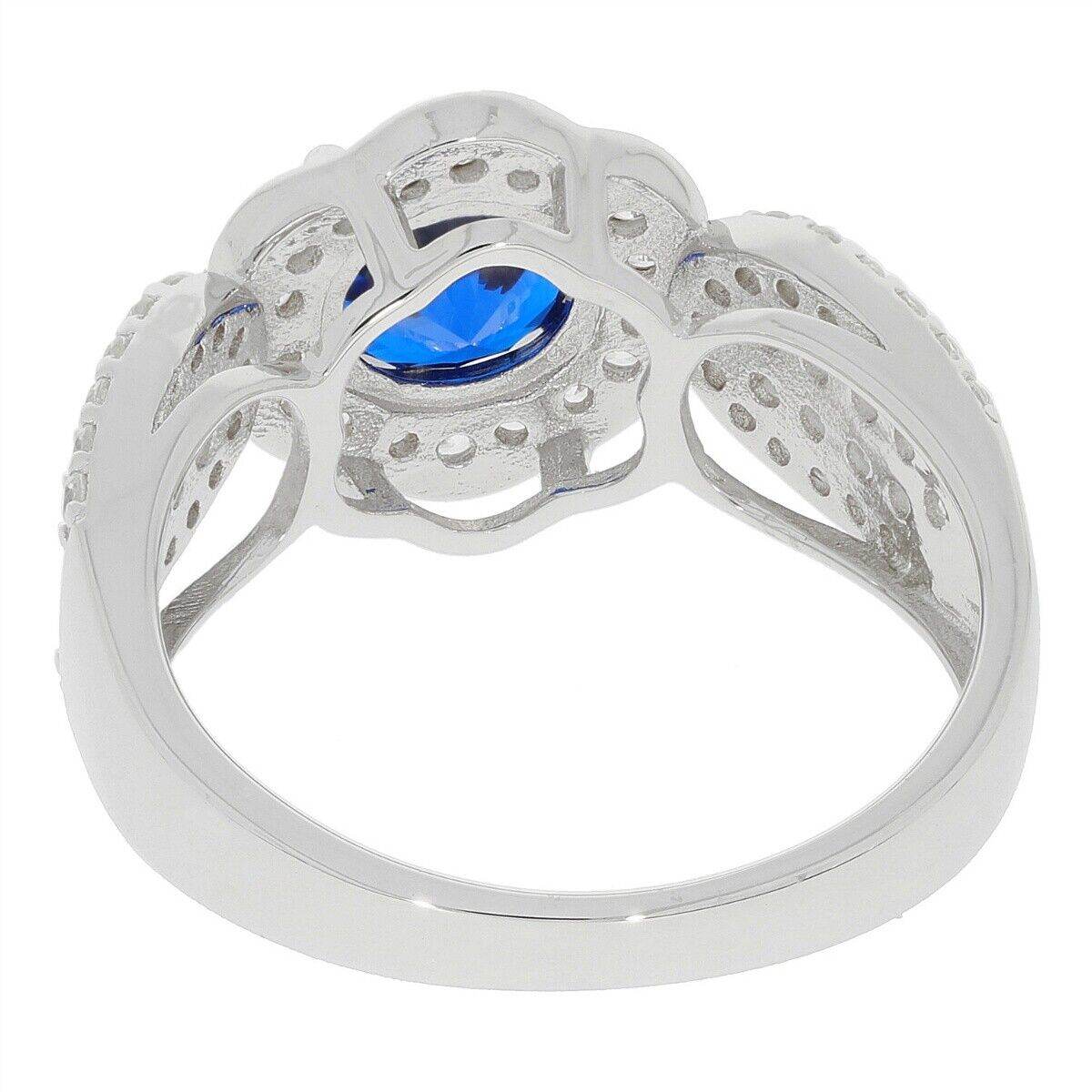 Sterling Silver Semi Mount Ring Setting RD 7x7mm W/ White Topaz White - Syzjewelry