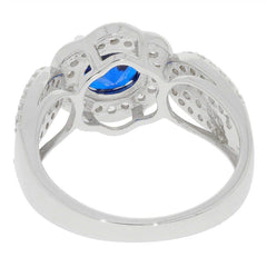 Sterling Silver Semi Mount Ring Setting RD 7x7mm W/ White Topaz White - Syzjewelry