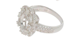 Sterling Silver Semi Mount Ring Setting Oval OV 9x7mm PJC3375R - Syzjewelry