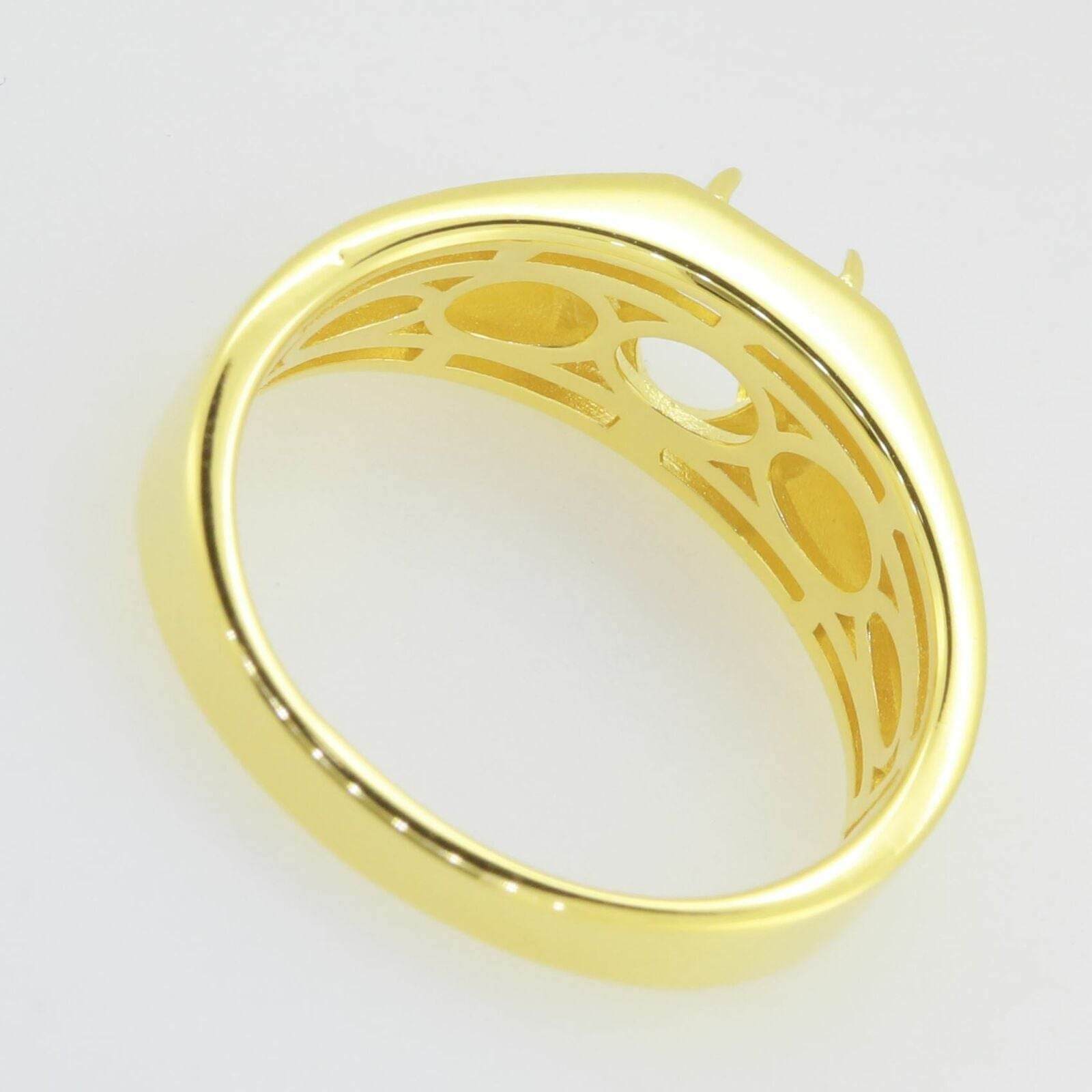 Men's Ring Settings Ring Mounting 10K Yellow Gold Oval OV 8X6mm - Syzjewelry