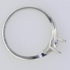 Sterling Silver Semi Mount Ring Setting Round RD 6x6mm Crisscross Shank - Syzjewelry