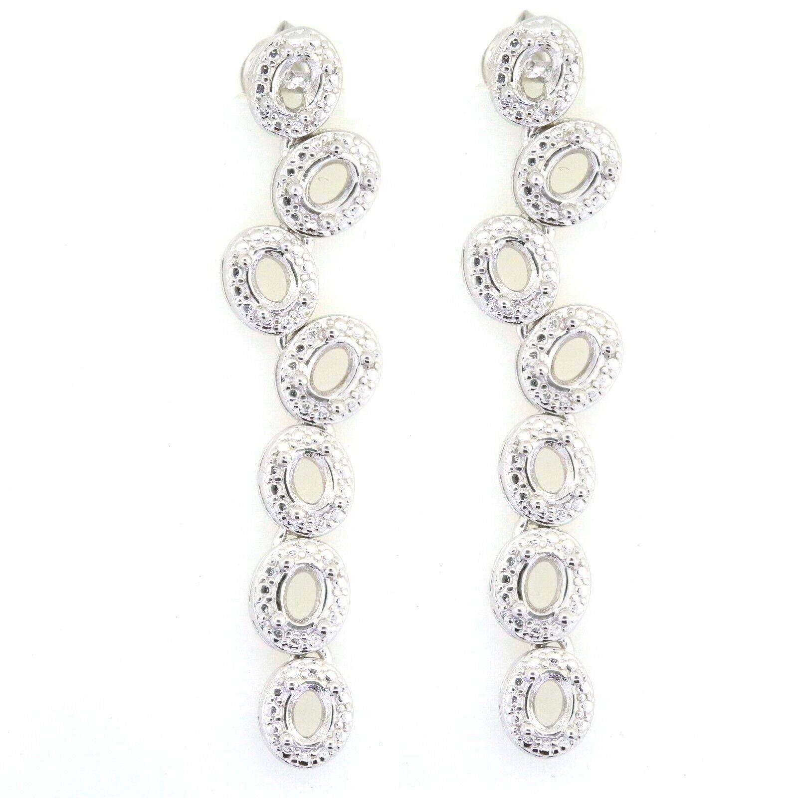 Sterling Silver Semi Mount Earrings Setting Oval OV 4X3mm - Syzjewelry