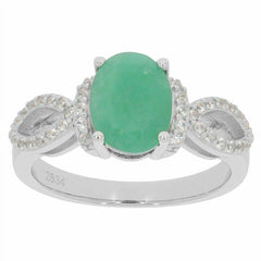 Sterling Silver Semi Mount Ring Setting Oval OV 9x7mm White Topaz PJC2634R - Syzjewelry