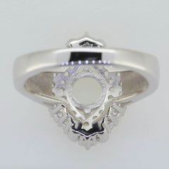 14K White Gold Semi Mount Ring Setting Round RD 6x6mm - Syzjewelry