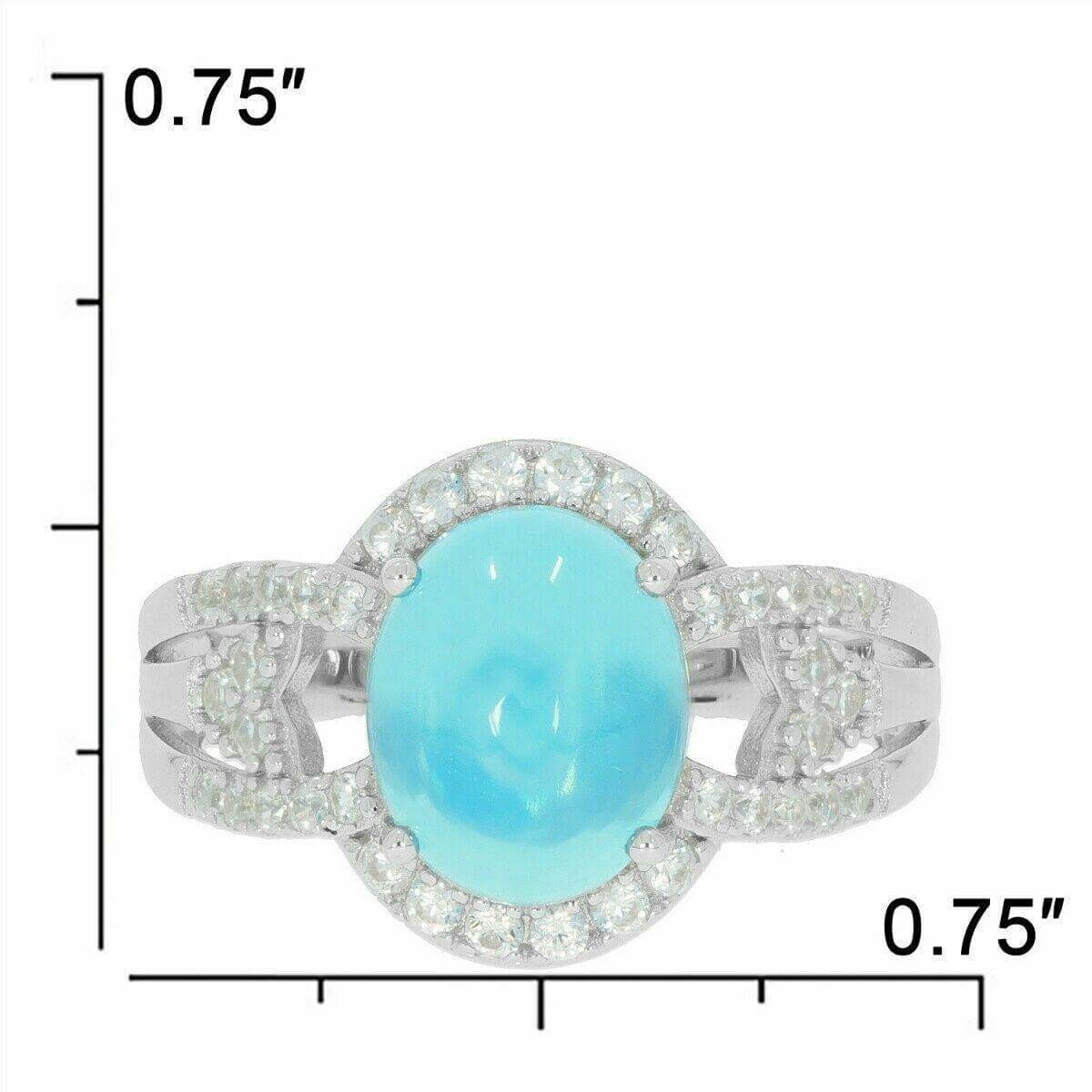 Sterling Silver Semi Mount Ring Setting OV 10X8mm White Topaz PJC2595R - Syzjewelry