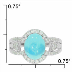 Sterling Silver Semi Mount Ring Setting OV 10X8mm White Topaz PJC2595R - Syzjewelry