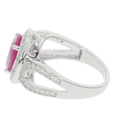 Sterling Silver Semi Mount Ring Setting Oval OV 10x8mm Halo Natural White Zircon - Syzjewelry