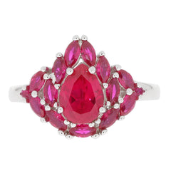 Sterling Silver Semi Mount Ring Setting Pear PE 8x6mm White Topaz - Syzjewelry