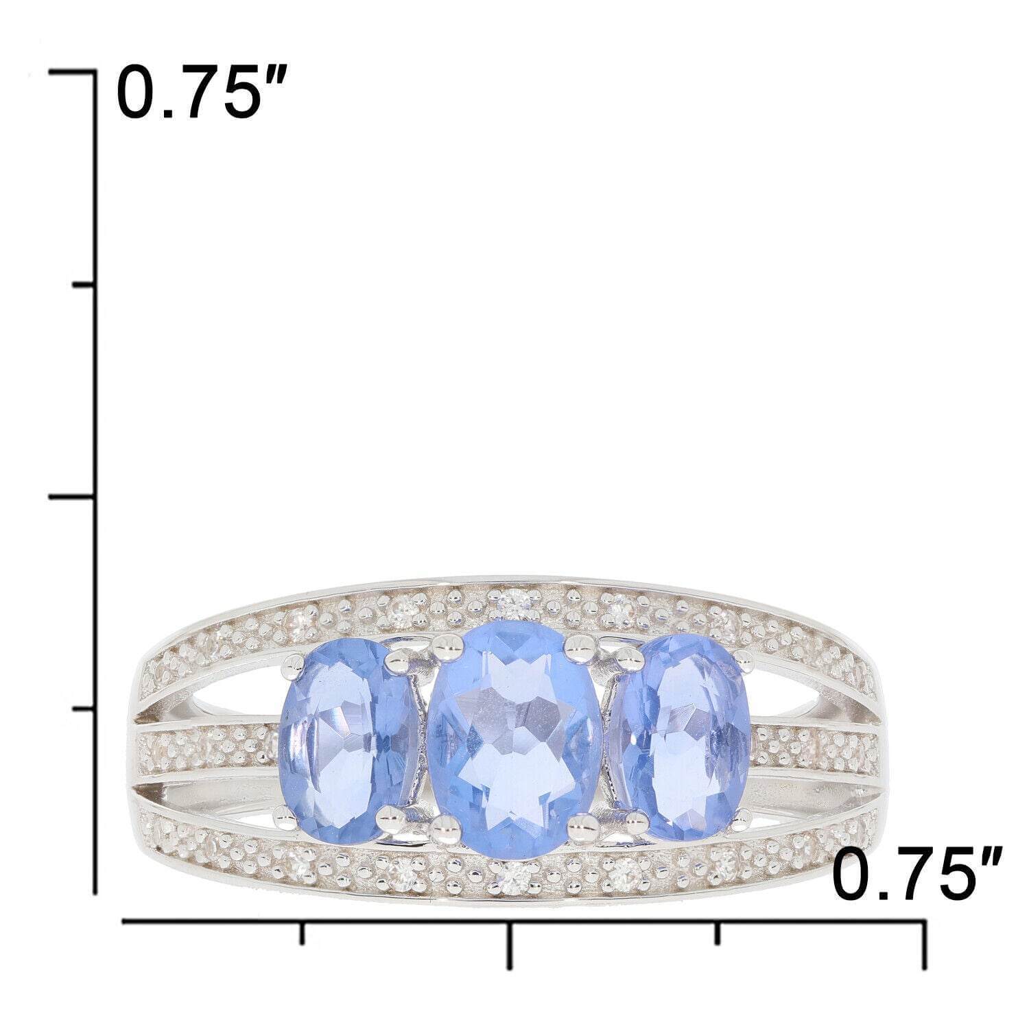 Sterling Silver Semi Mount Ring Setting Oval OV 7X5mm OV 6x4mm 3 Stone 14628 - Syzjewelry