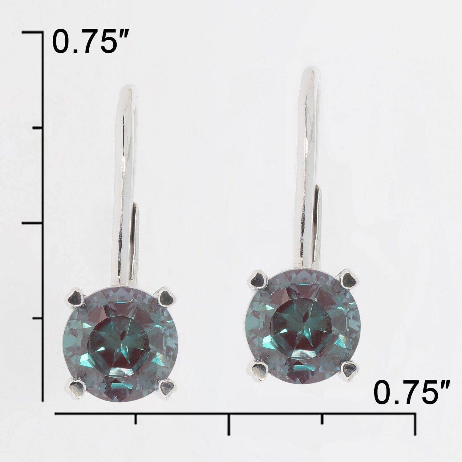 Sterling Silver Semi Mount Earrings Setting Round RD 6.5X6.5mm Leverba - Syzjewelry