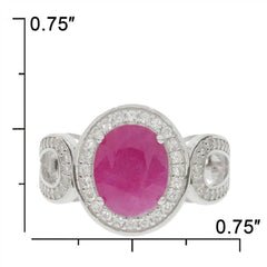 Sterling Silver Semi Mount Ring Setting Oval OV 10x8mm Halo Natural White Zircon - Syzjewelry