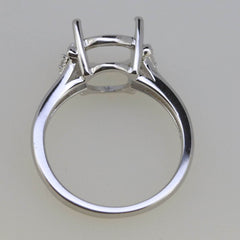 Sterling Silver Semi Mount Ring Setting Round RD 10x10mm Solitaire Whi - Syzjewelry