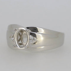 Sterling Silver Semi Mount Ring Setting OV 8x6mm White Topaz N0370GTL19578R - Syzjewelry