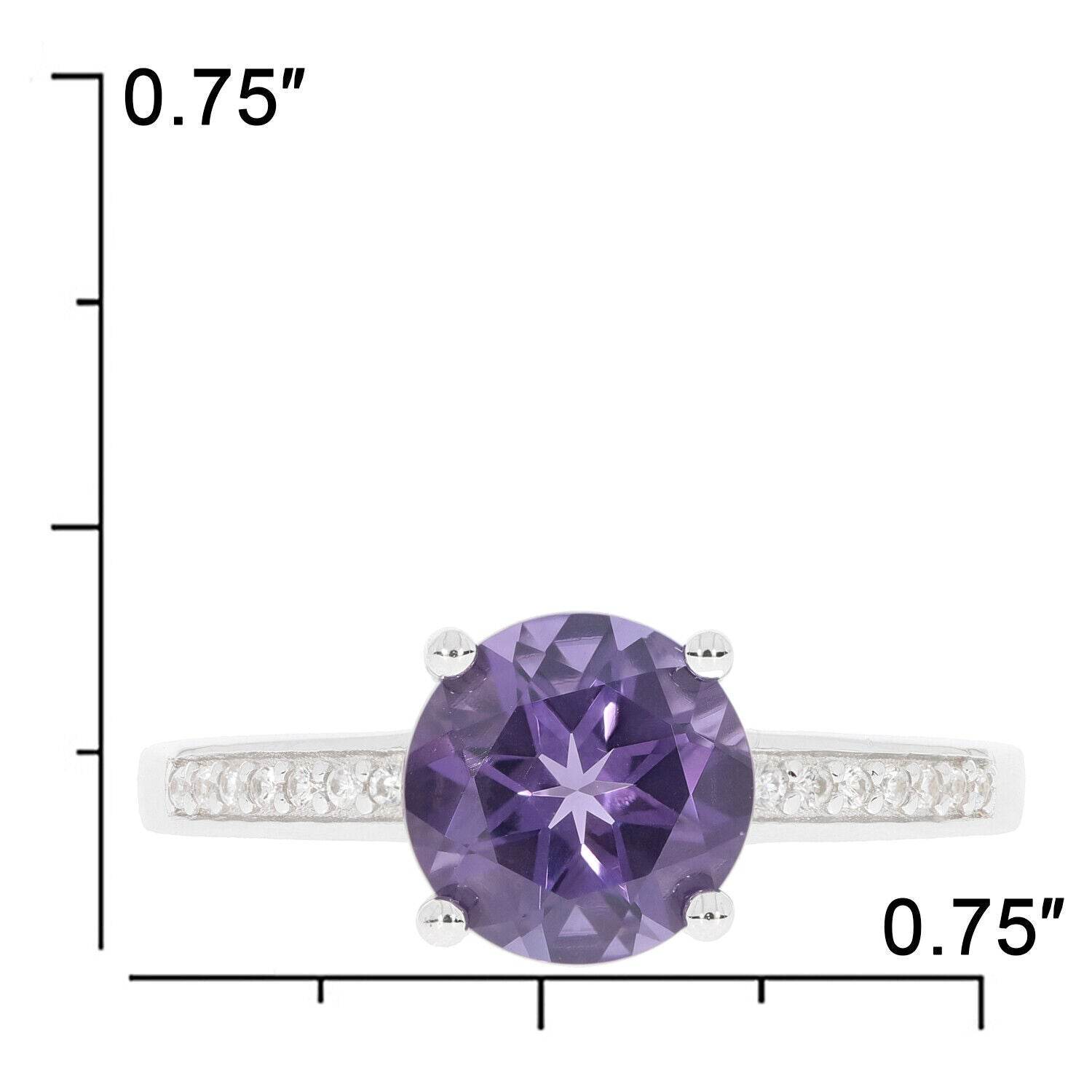 Sterling Silver Semi Mount Ring Setting Round RD 8X8mm White Topaz PJC24281R - Syzjewelry