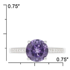 Sterling Silver Semi Mount Ring Setting Round RD 8X8mm White Topaz PJC24281R - Syzjewelry