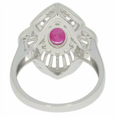 Sterling Silver Semi Mount Ring Setting Oval OV 7x5mm Halo - Syzjewelry