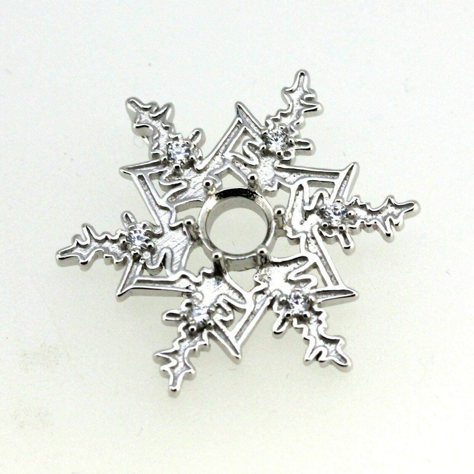 10k Snowflake Semi Mount Pendant Setting Round RD 6x6mm - Syzjewelry