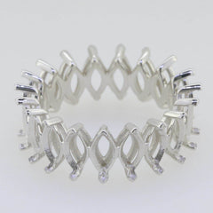 14K White Gold Semi Mount Ring Setting Marquise MQ 7x3.5mm - Syzjewelry