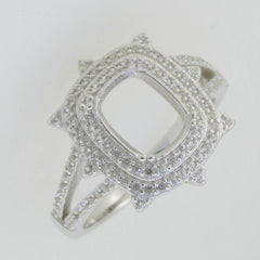 14K White Gold Semi Mount Ring Setting Cushion CU 9x7mm GTL20278R14K - Syzjewelry