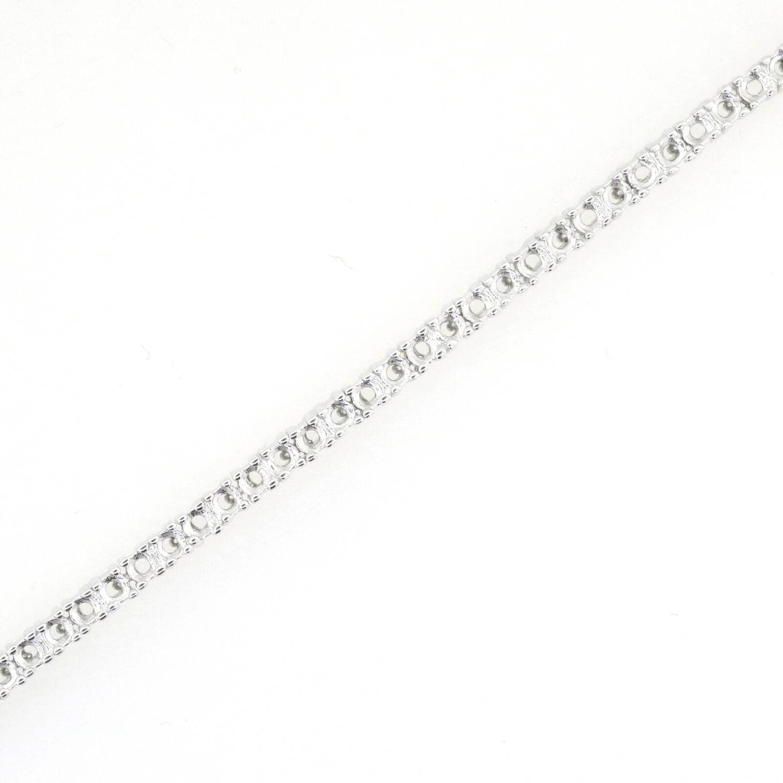14K White Gold Semi Mount Tennis Bracelet Setting Round RD 2x2mm - Syzjewelry