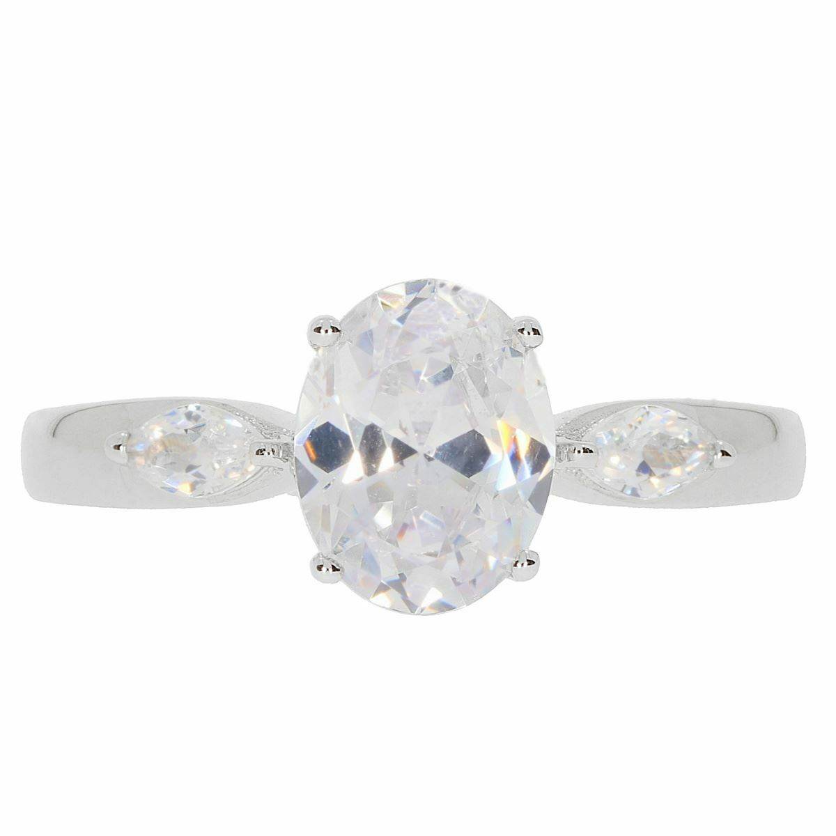 Sterling Silver Semi Mount Ring Setting OV 9X7mm White Topaz - Syzjewelry